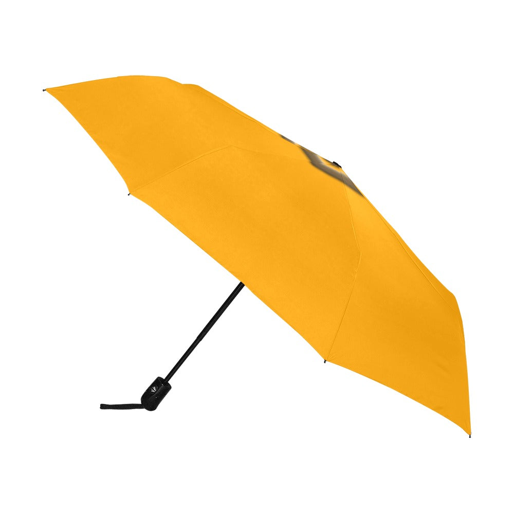 Orange Anti-UV Automatic Umbrella With Brown Logo Anti-UV Automatic Umbrella(Outside Printing)(Model U09)