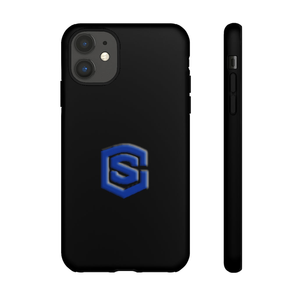 Black Tough Cases Blue Logo