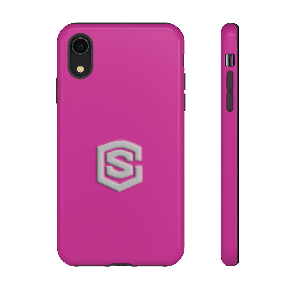 Pink Tough Cases Silver Logo