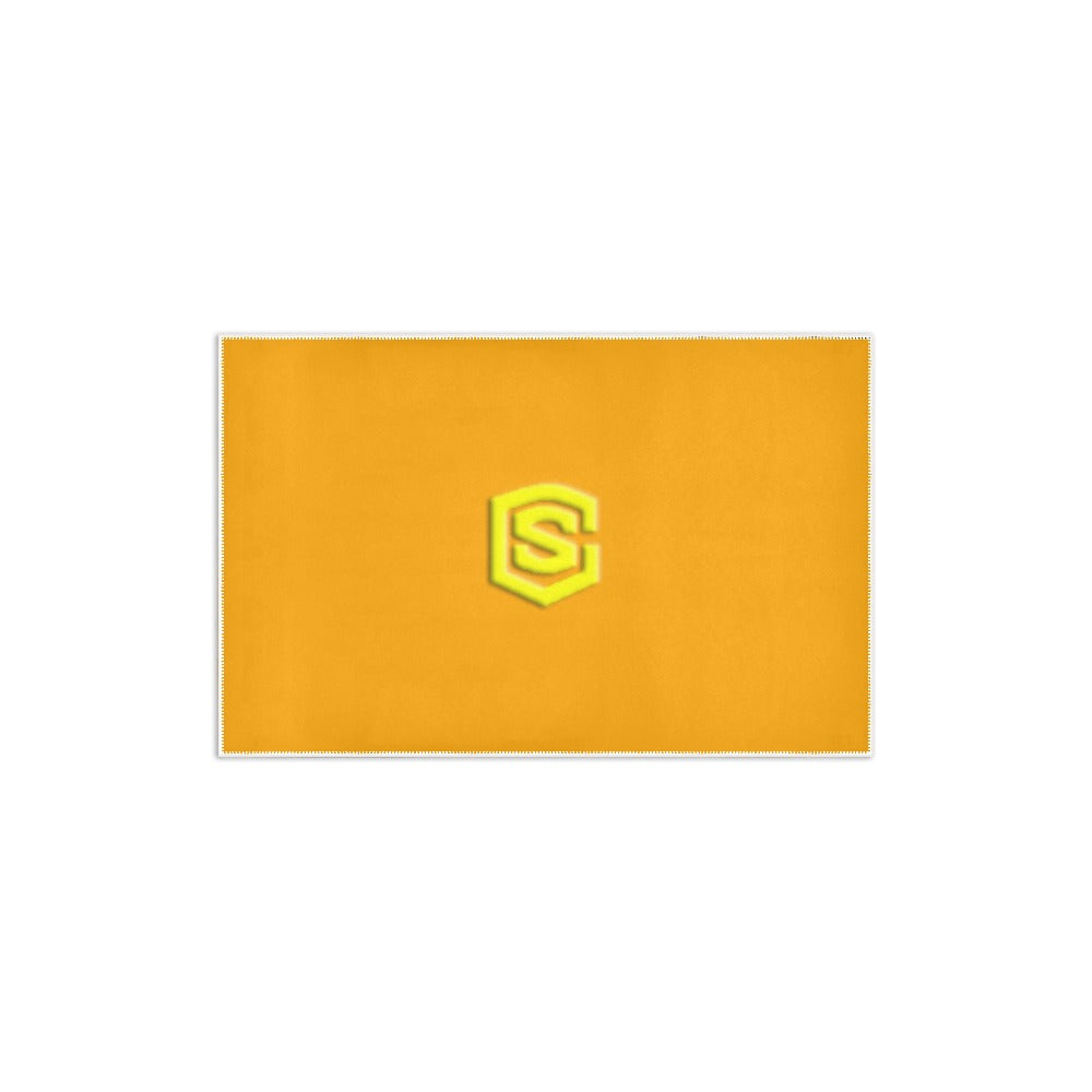 GREEN SMALL AREA RUG WITH YELLOW LOGO Area Rug 2.6' x 1.7'