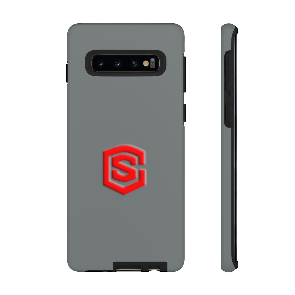 Grey Tough Cases Red Logo