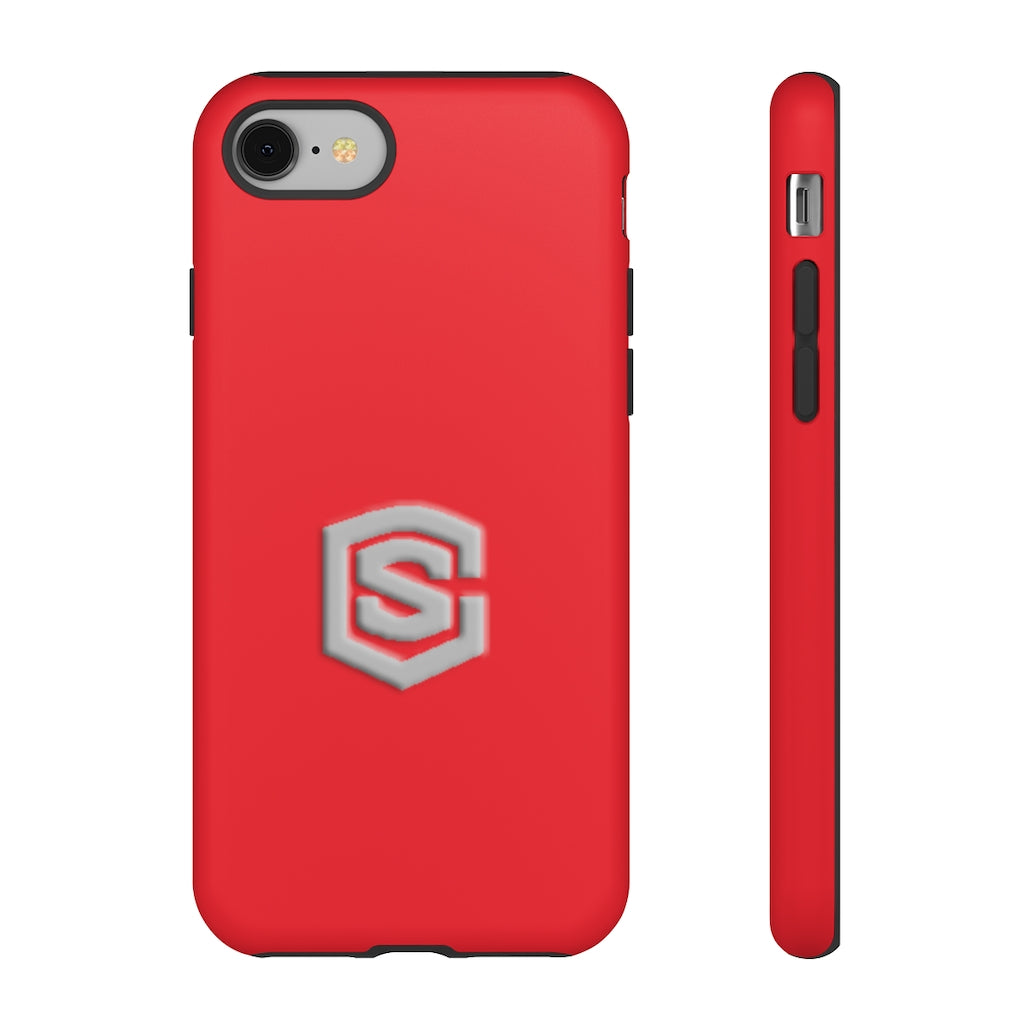 Red Tough Cases Silver Logo