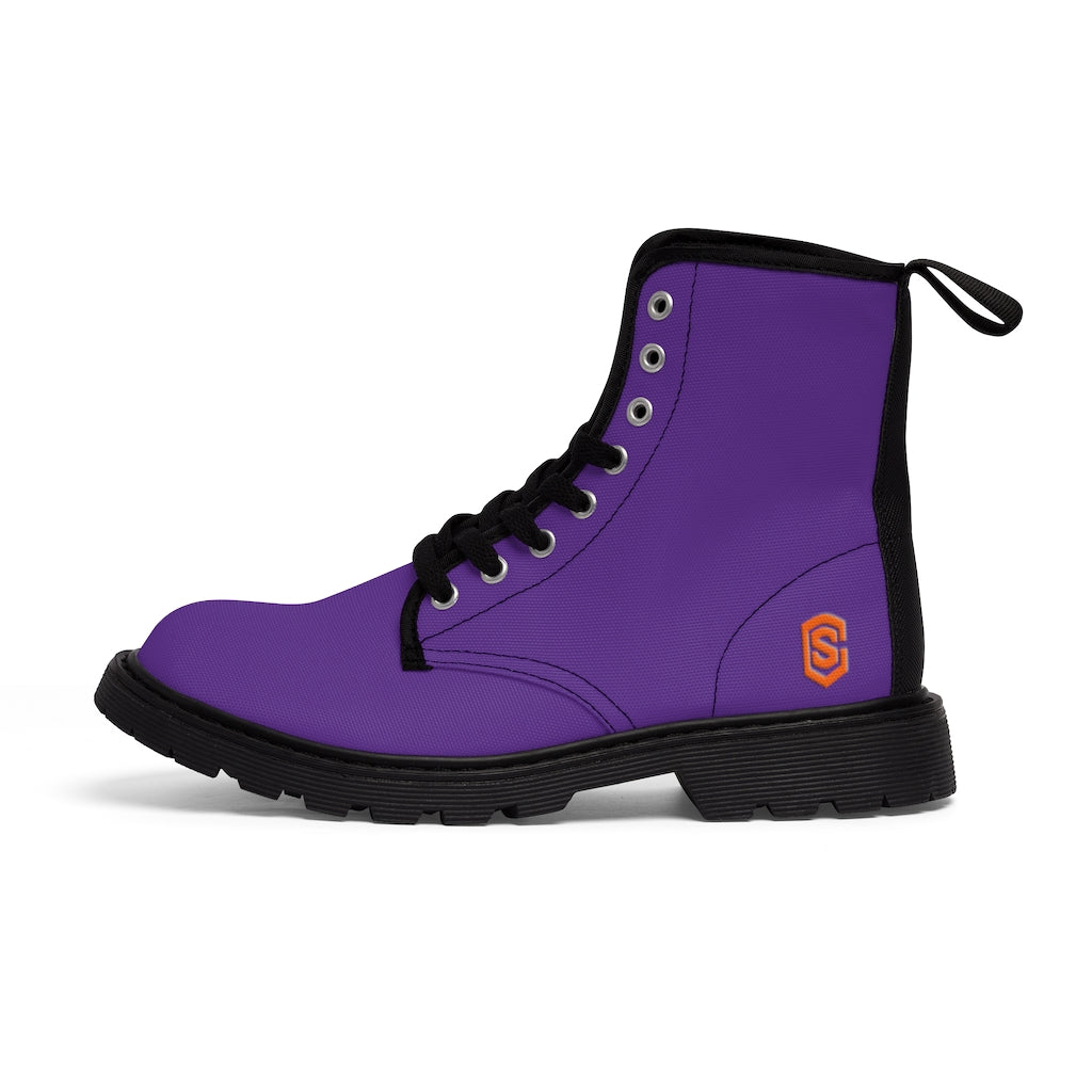 Violet Men's Canvas Boots Orange Logo
