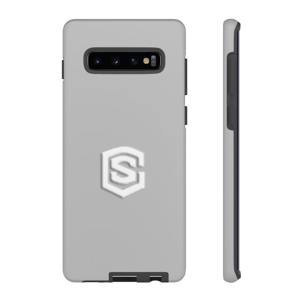 Grey Tough Cases White Logo