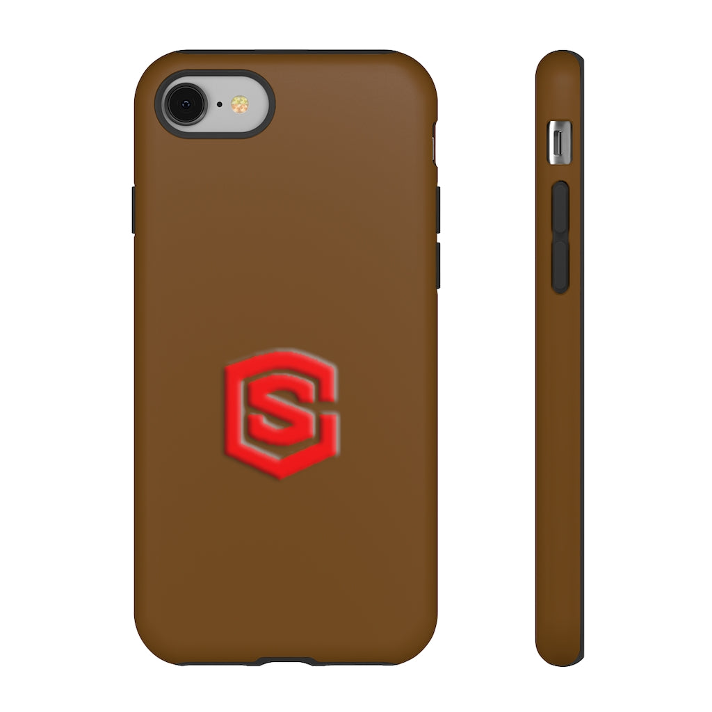 Brown Tough Cases Red Logo
