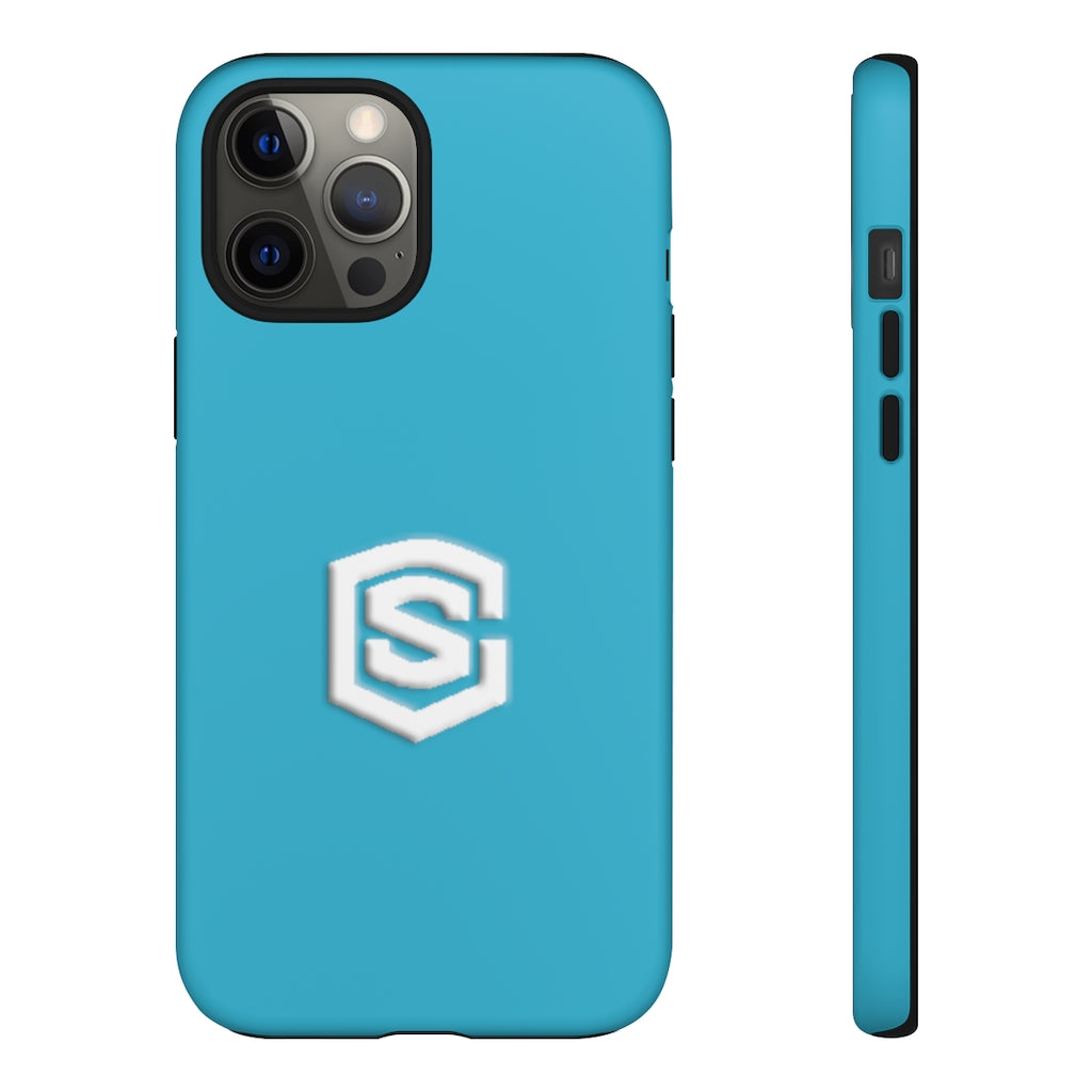 Blue Tough Cases White Logo