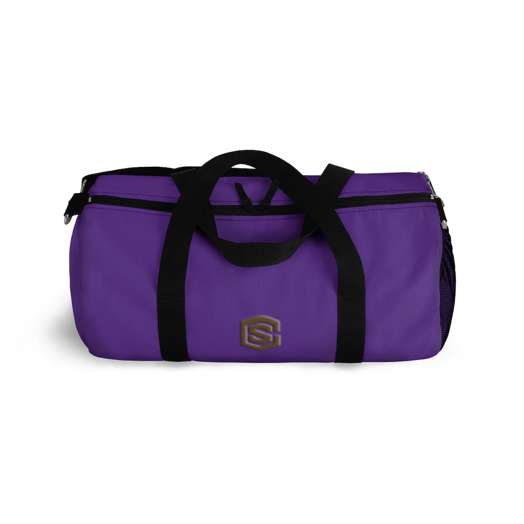 Purple Duffel Bag Brown Logo