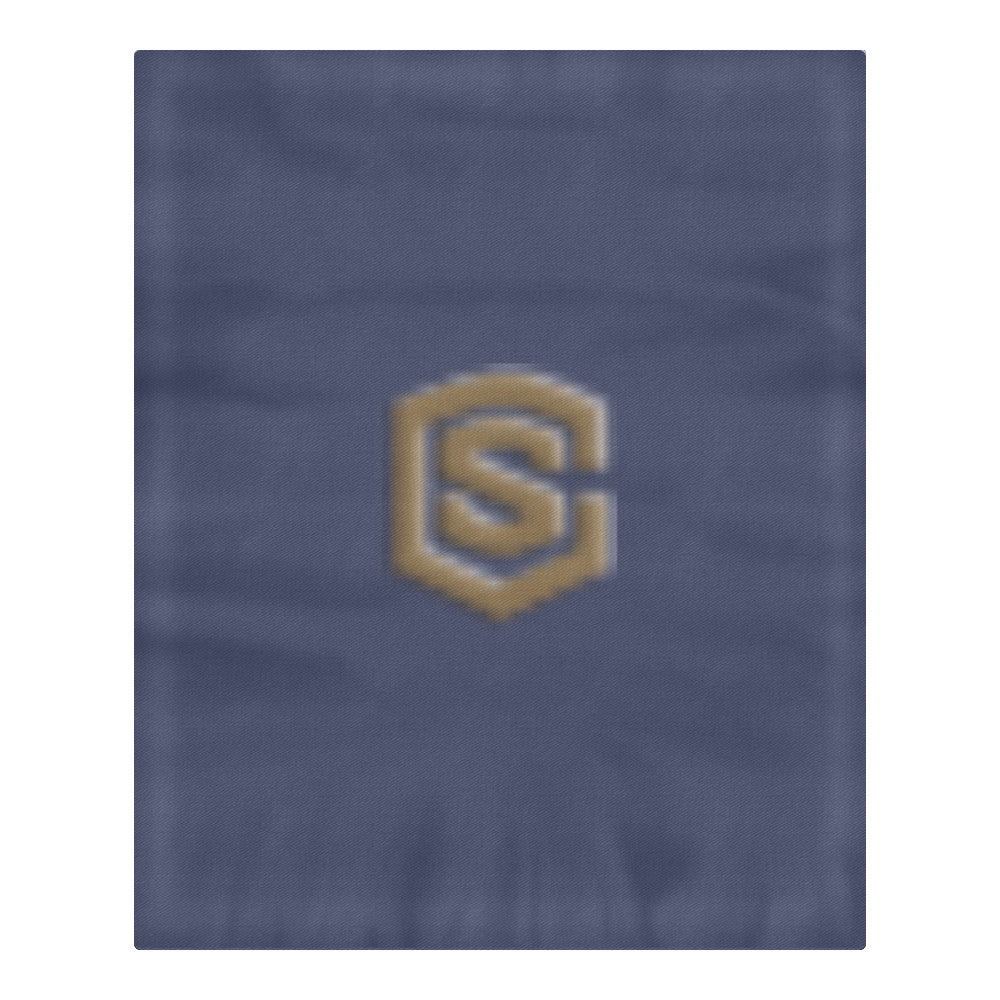Blue Duvet Cover Brown Logo 3-Piece Bedding Set (1 Duvet Cover 86"x70"; 2 Pillowcases 20"x30")(One Side)