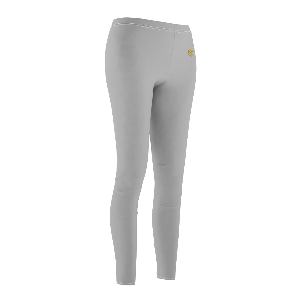 Silver Women's Cut & Sew Casual Leggings Gold logo