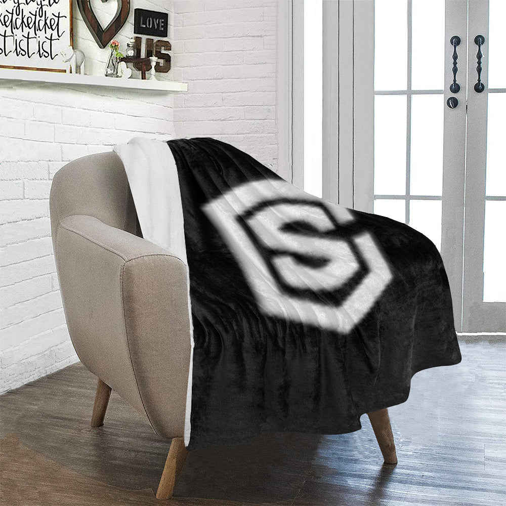 Black Ultra-Soft Micro Fleece Blanket White Logo Ultra-Soft Micro Fleece Blanket 30"x40"