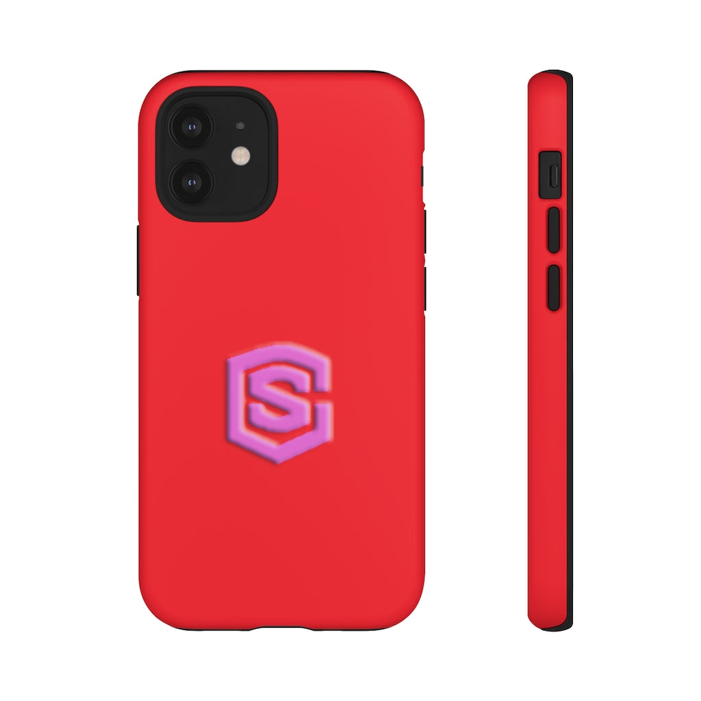 Red Tough Cases Pink Logo