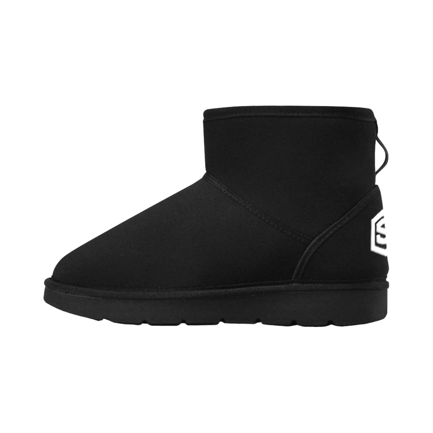 BLACK Low Top Men's Snow Boots WITH WHITE LOGO Low Top Men's Snow Boots (Model 049)