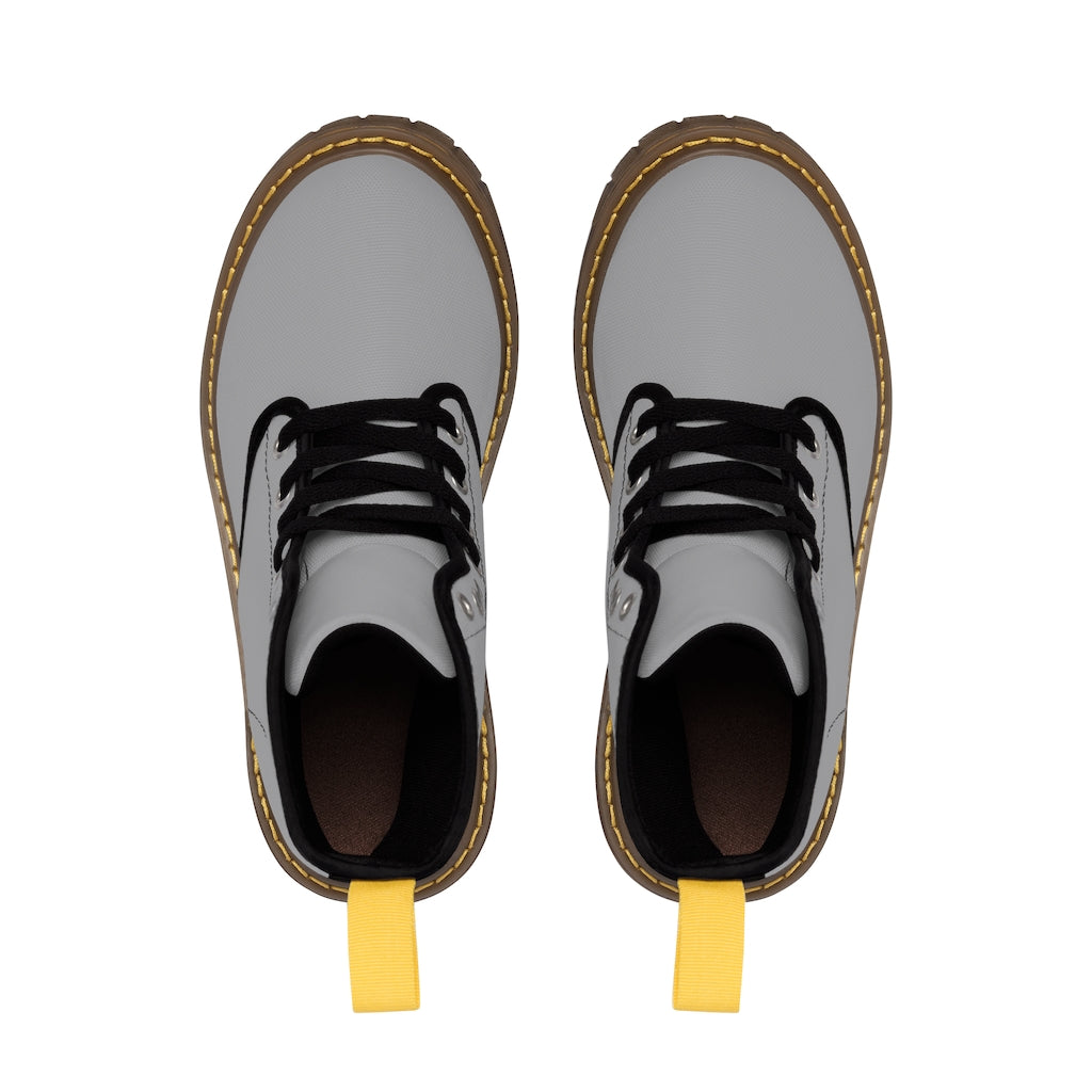 Grey Men's Canvas Boots Orange Logo