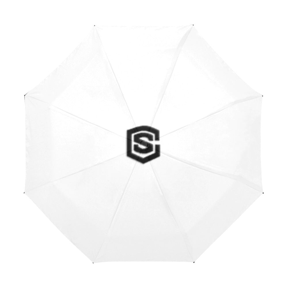 White Anti-UV Automatic Umbrella With Black Logo Anti-UV Automatic Umbrella(Outside Printing)(Model U09)