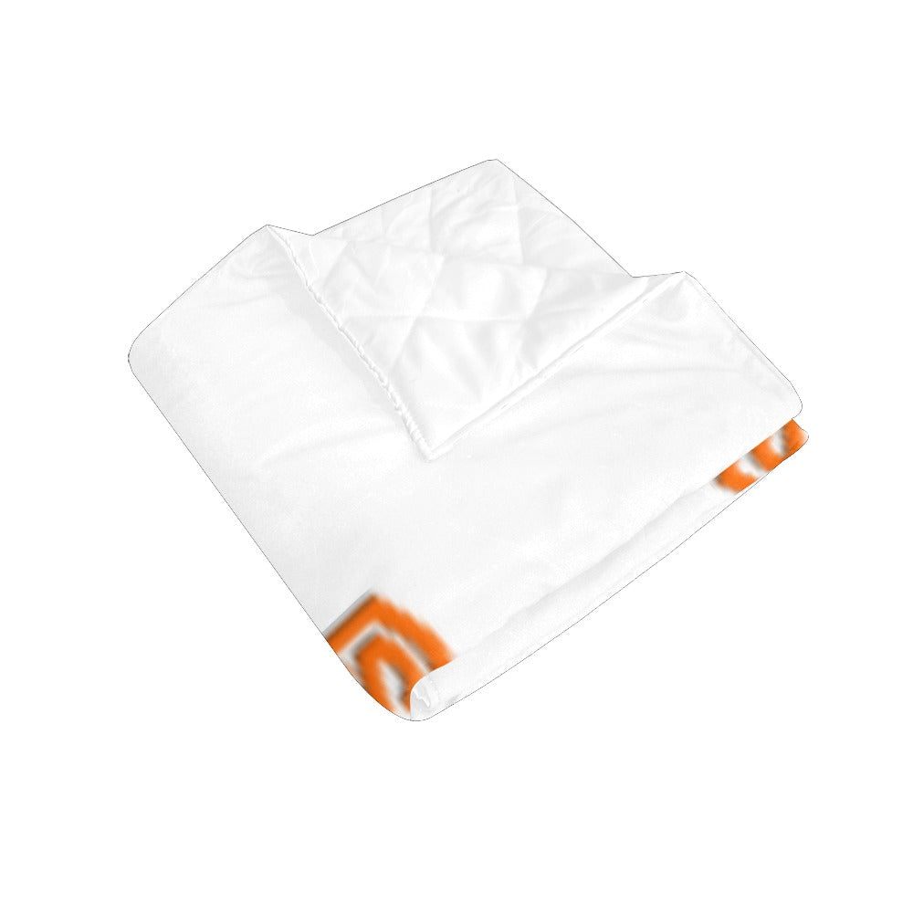 WHITE CUSTOM QUILT ORANGE LOGO Custom Quilt  70" x 80"