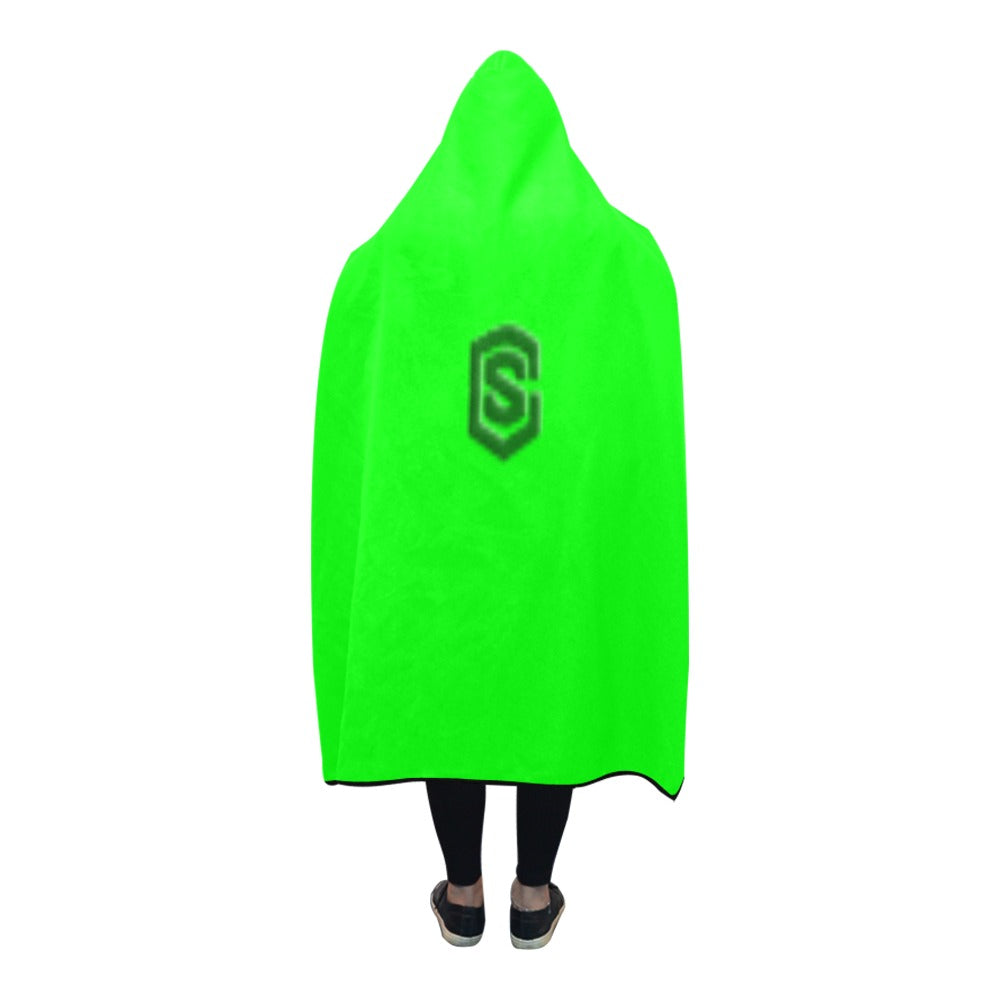 Green Hooded Blanket 80"x56" with Green Logo Hooded Blanket 80"x56"