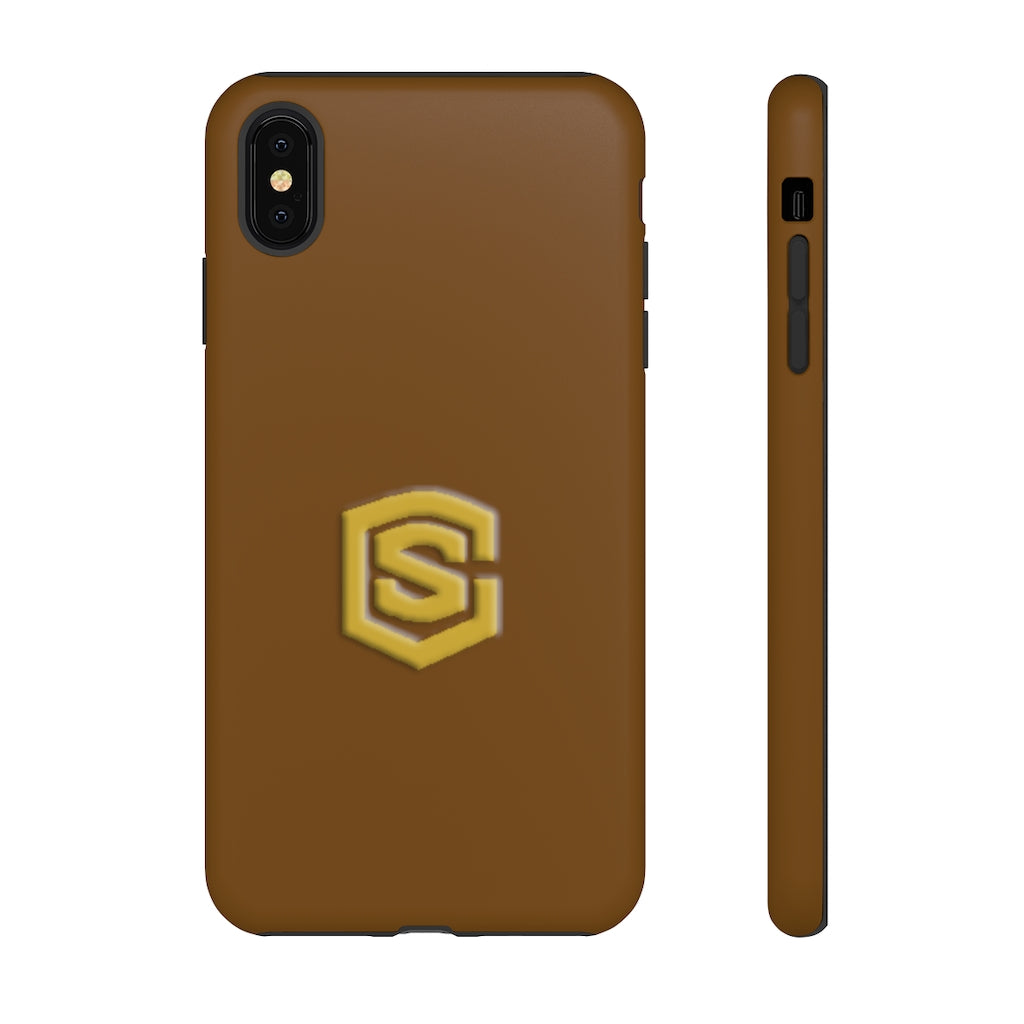 Brown Tough Cases Gold Logo