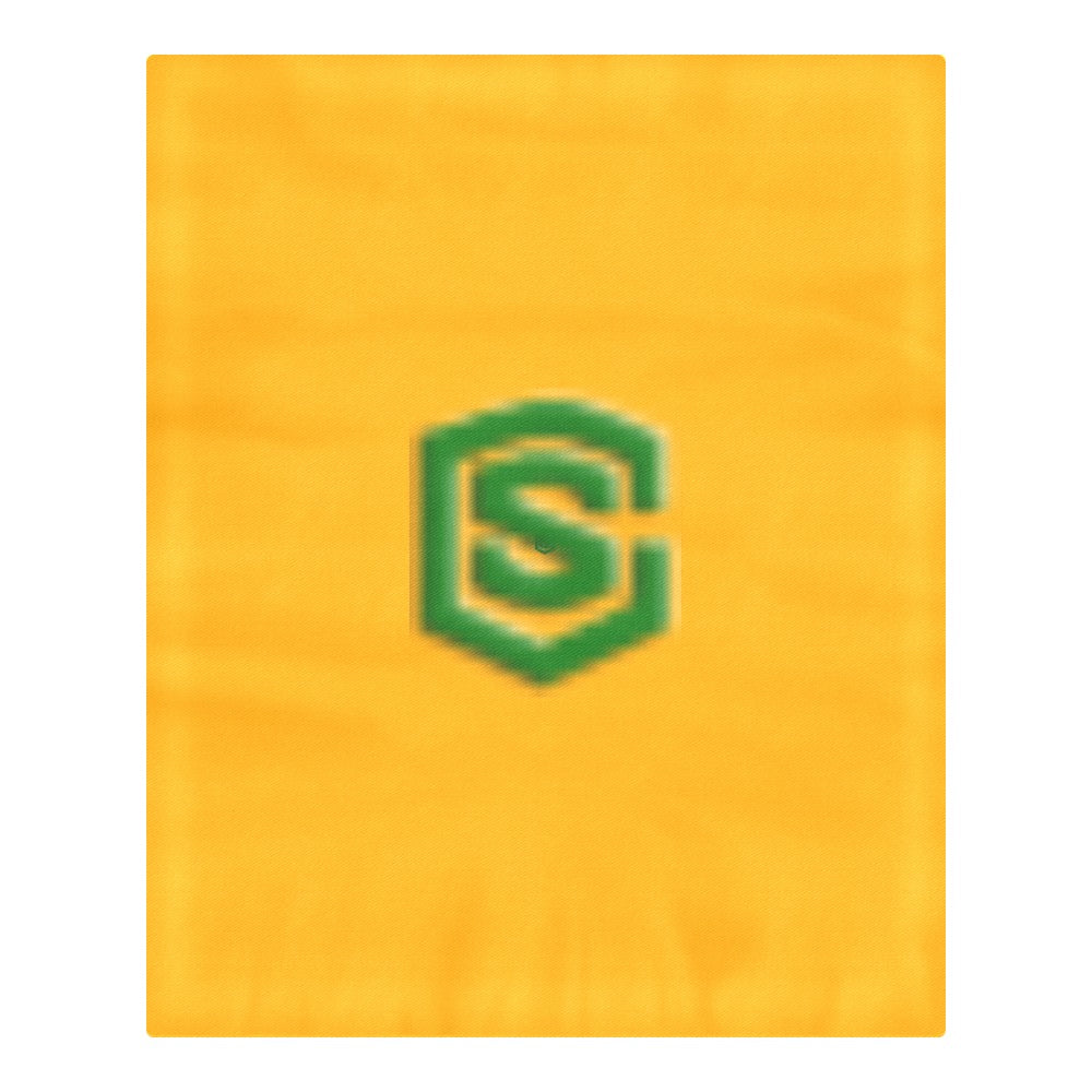 Orange 3-Piece Bedding Set (1 Duvet Cover 86"x70"; 2 Pillowcases 20"x30")(One Side) wtih Green Logo 3-Piece Bedding Set (1 Duvet Cover 86"x70"; 2 Pillowcases 20"x30")(One Side)