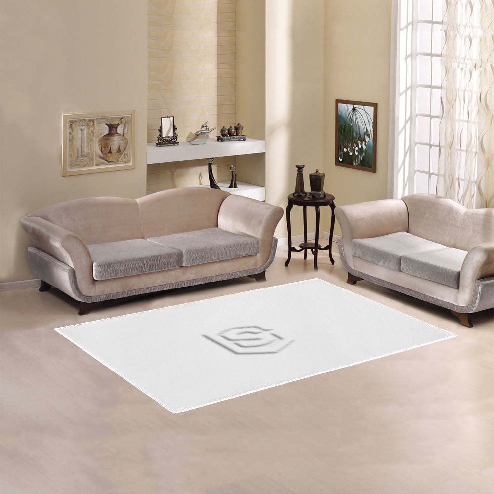 White Area Rug White Logo Area Rug 5' x 3.2'