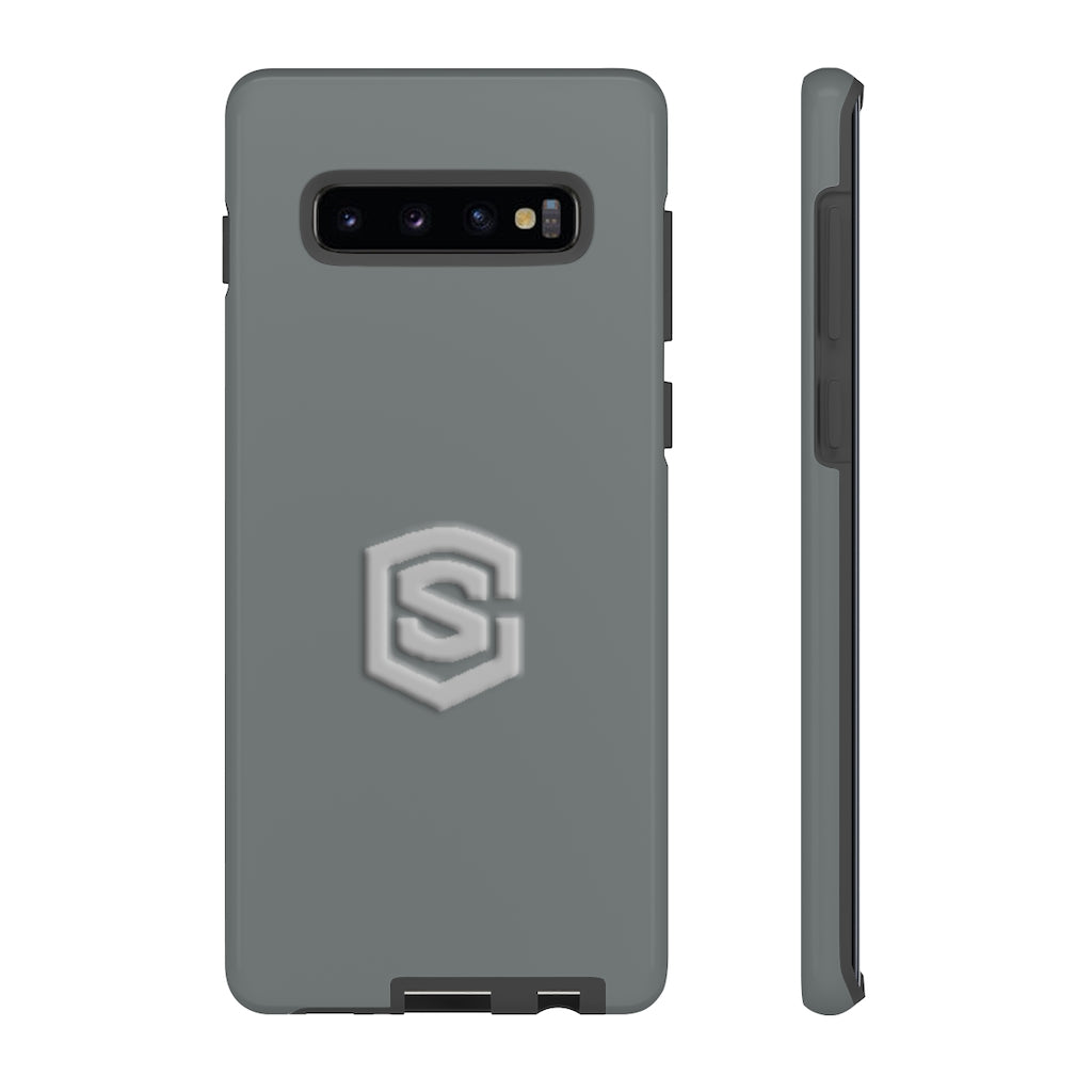 Grey Tough Cases Silver Logo