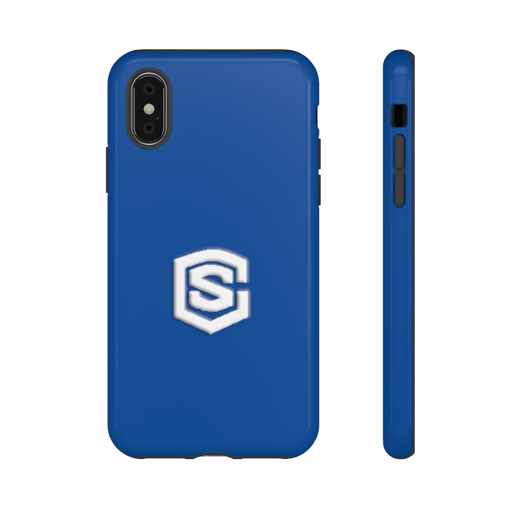 Blue Tough Cases White Logo