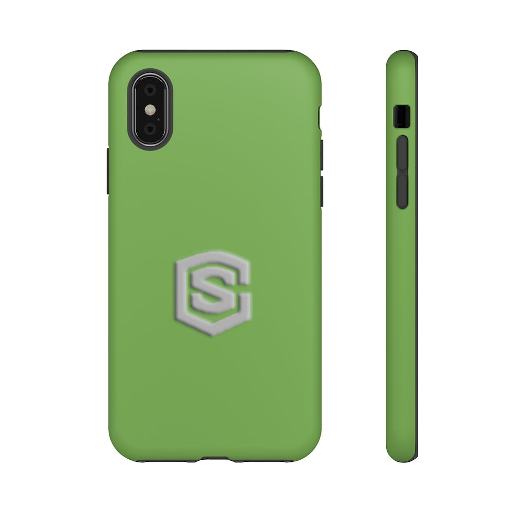 Green Tough Cases Silver Logo