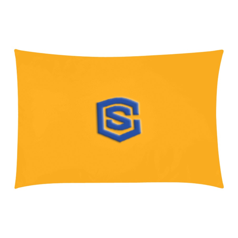 Orange 3-Piece Bedding Set (1 Duvet Cover 86"x70"; 2 Pillowcases 20"x30")(One Side) wtih Blue Logo 3-Piece Bedding Set (1 Duvet Cover 86"x70"; 2 Pillowcases 20"x30")(One Side)