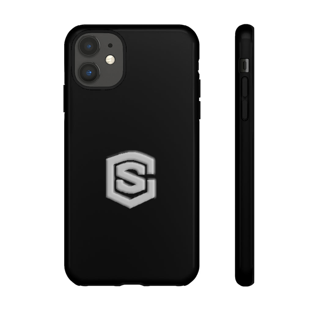 Black Tough Cases Silver Logo