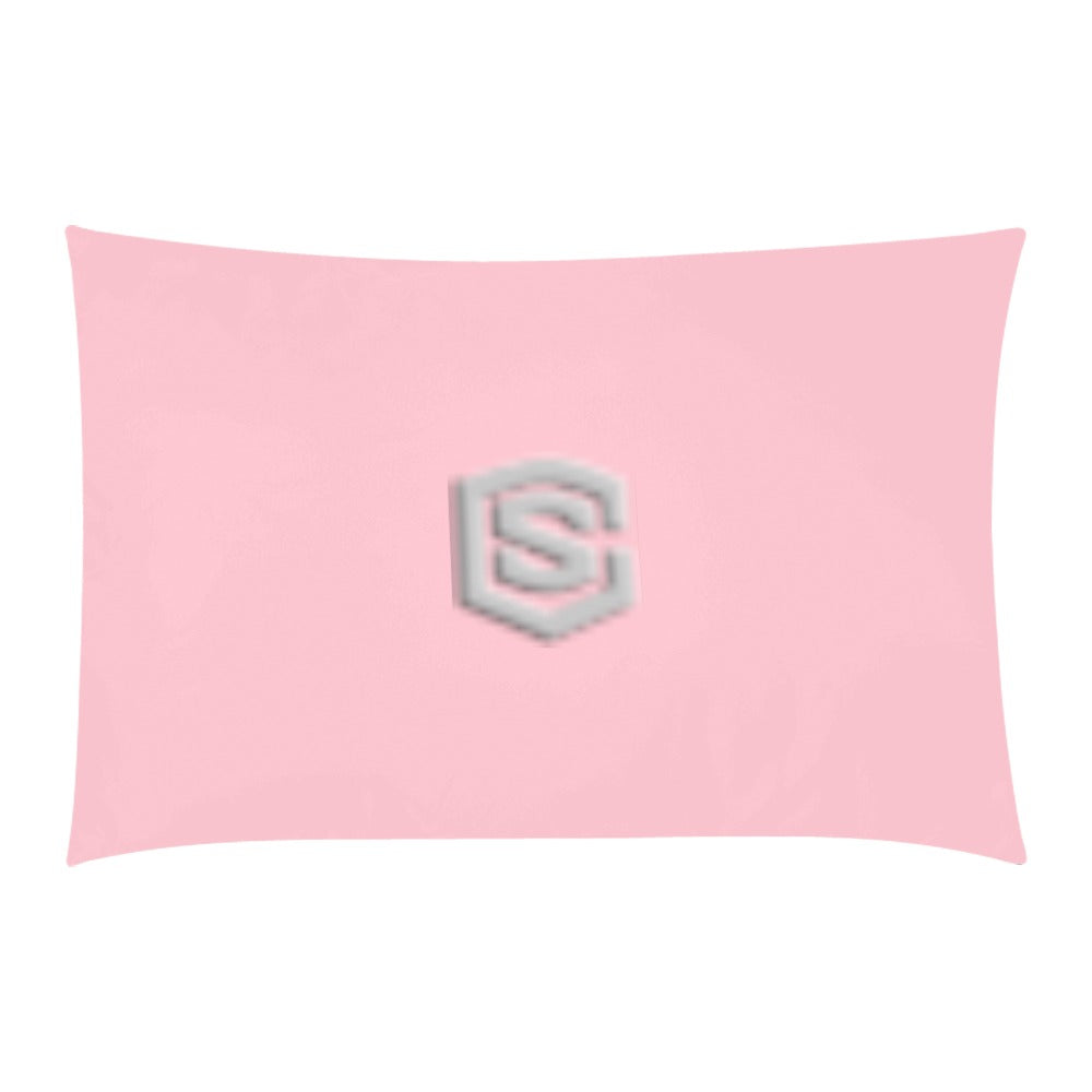 Pink 3-Piece Bedding Set (1 Duvet Cover 86"x70"; 2 Pillowcases 20"x30")(One Side) wtih Silver Logo 3-Piece Bedding Set (1 Duvet Cover 86"x70"; 2 Pillowcases 20"x30")(One Side)