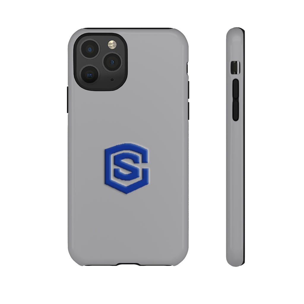 Grey Tough Cases Blue Logo