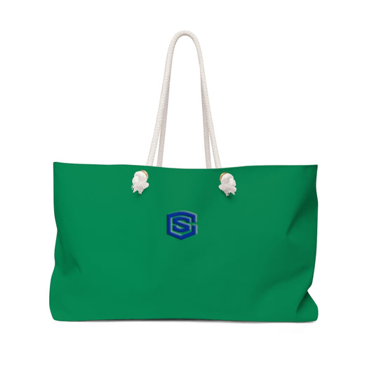 Green Weekender Bag Red Logo