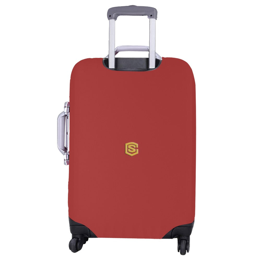 BROWN LUGGAGE COVER WITH GOLD LOGO Luggage Cover (Large Size) (26"-28")