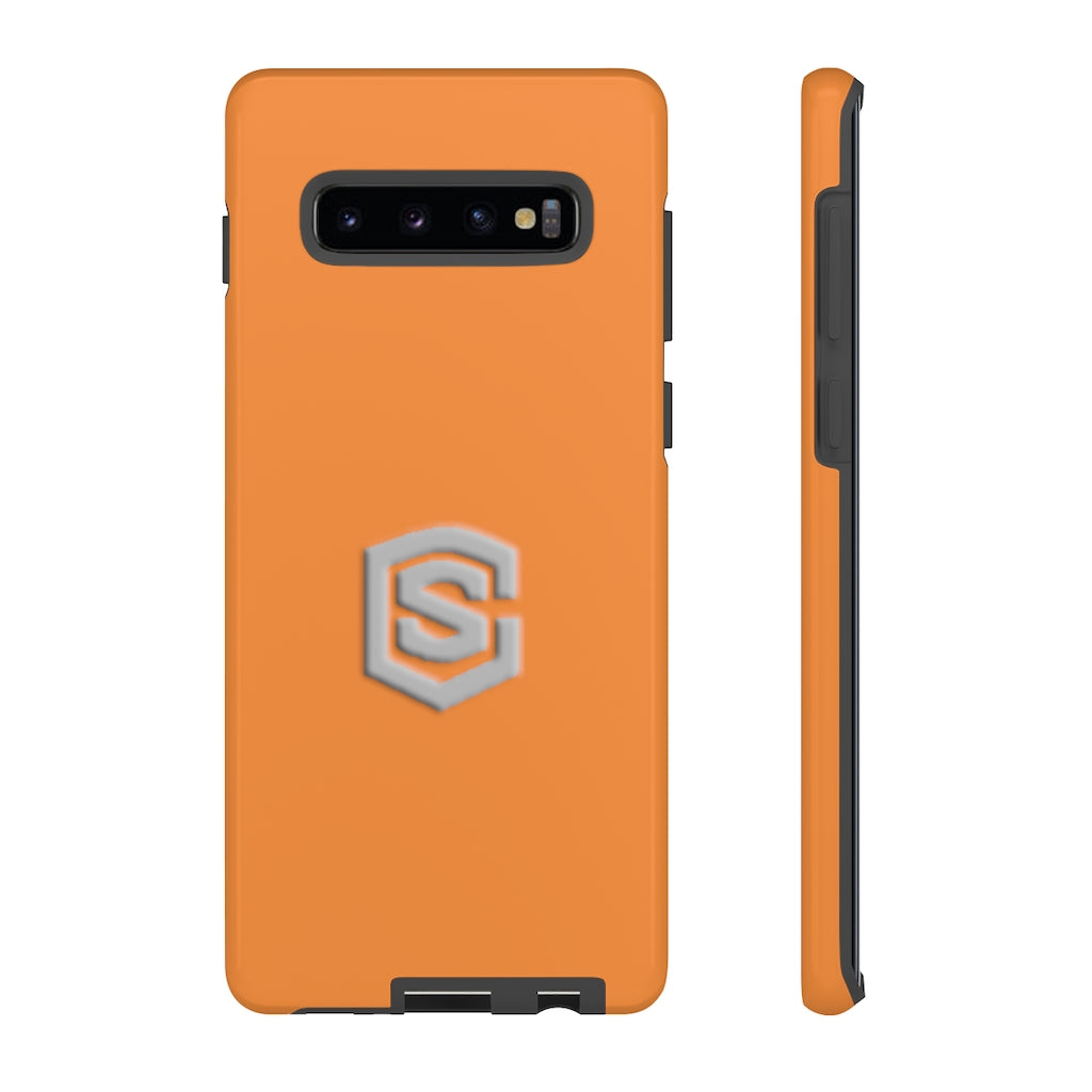 Orange Tough Cases Silver Logo