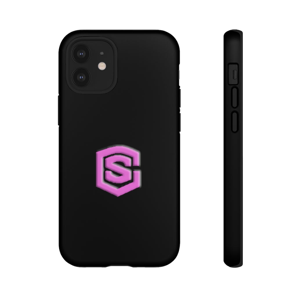 Black Tough Cases Pink Logo