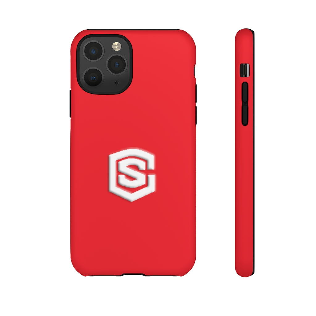Red Tough Cases White Logo