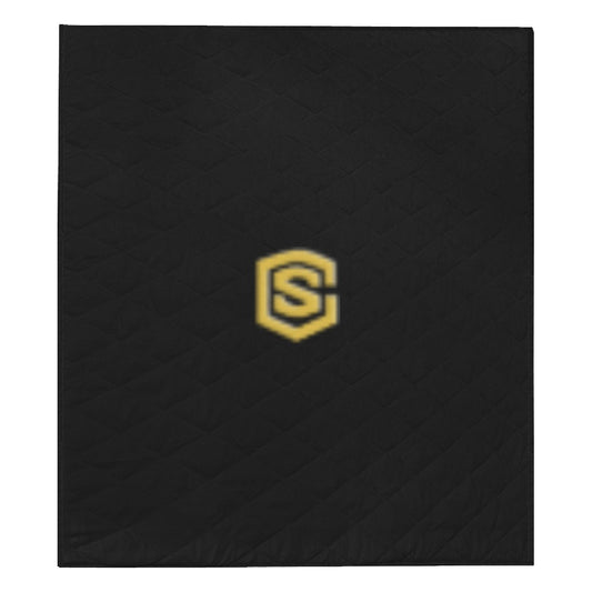 BLACK CISTOM QUILT GOLD  LOGO Custom Quilt  70" x 80"