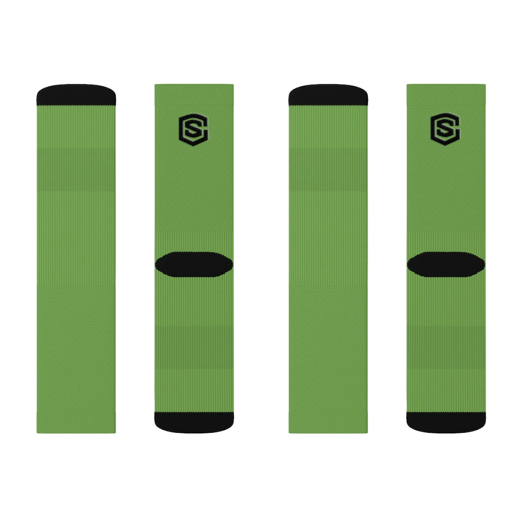 Green Sublimation Socks Black Logo