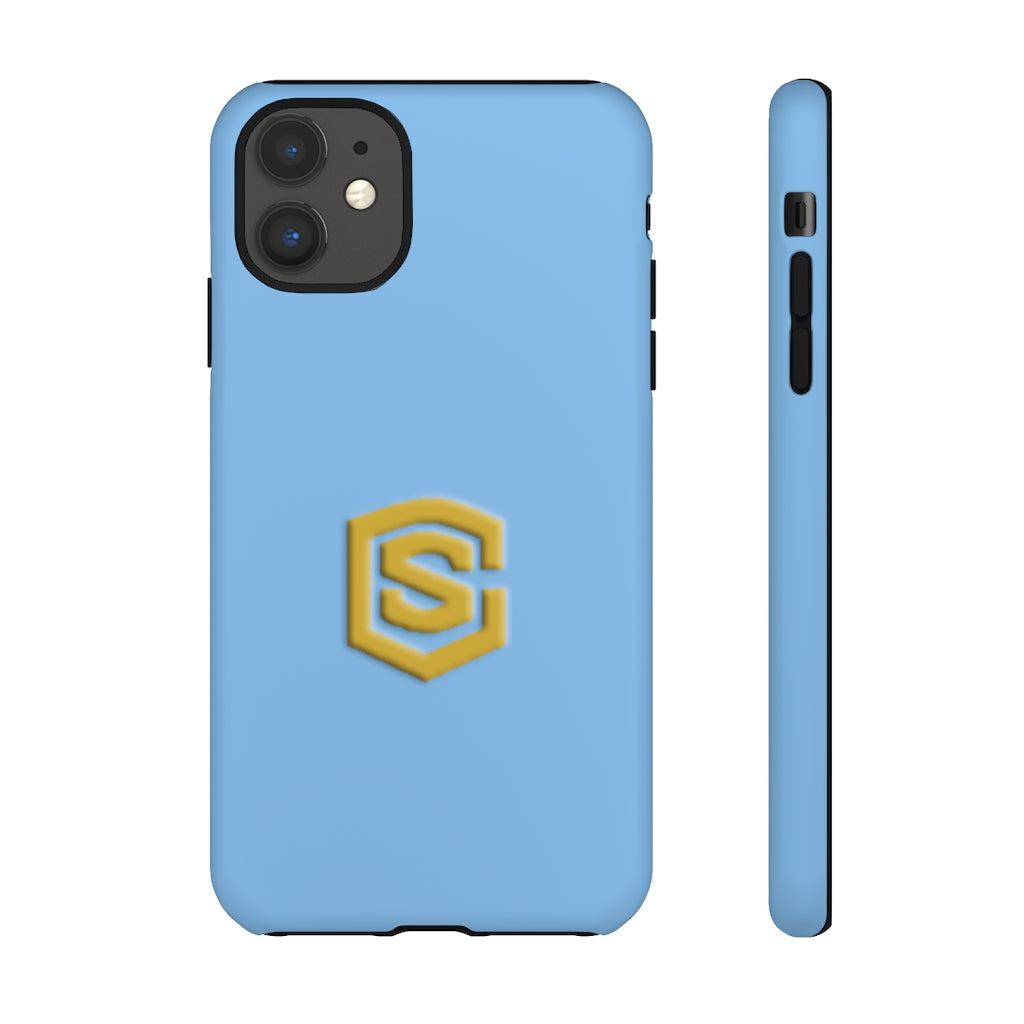 Blue Tough Cases Gold Logo