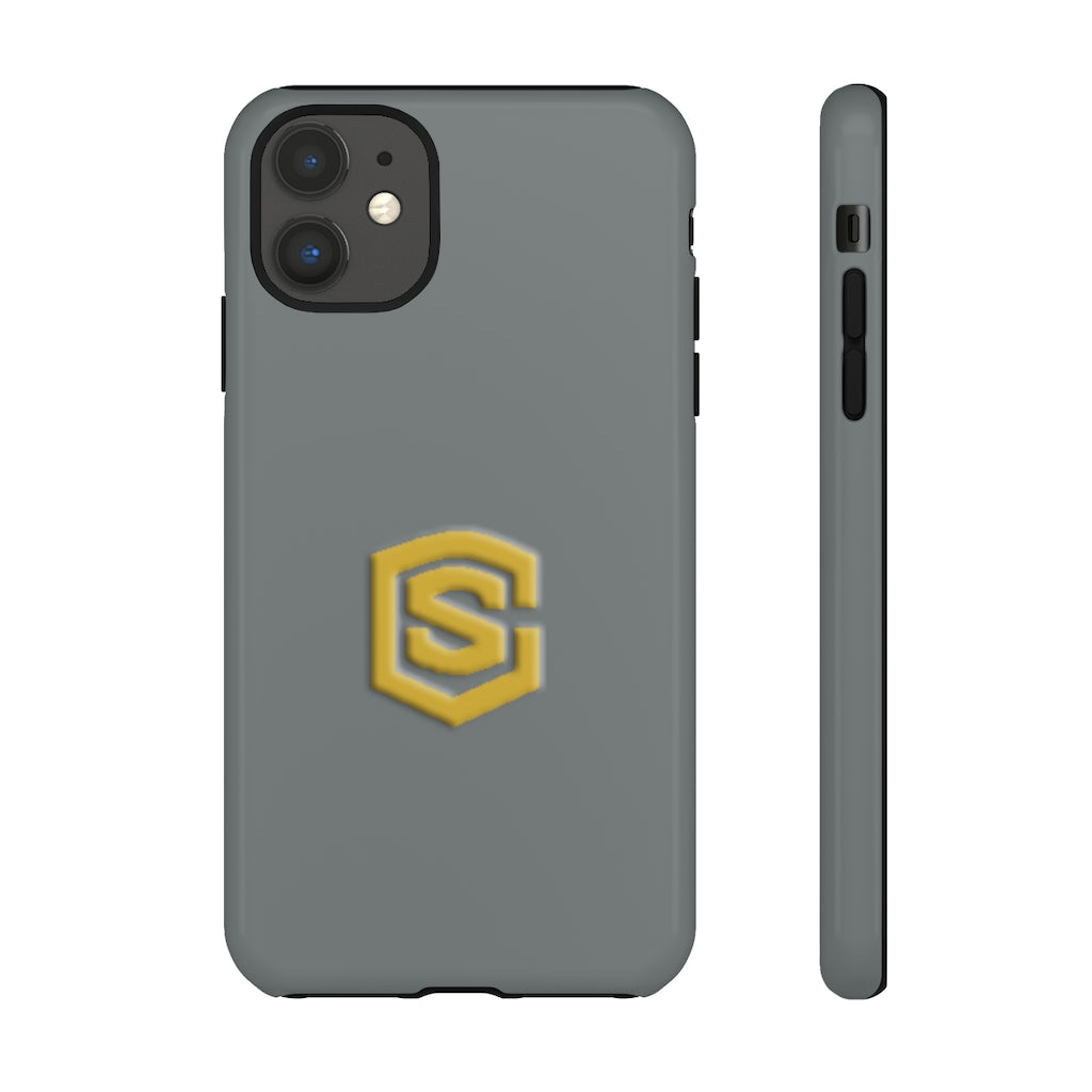 Grey Tough Cases Gold Logo