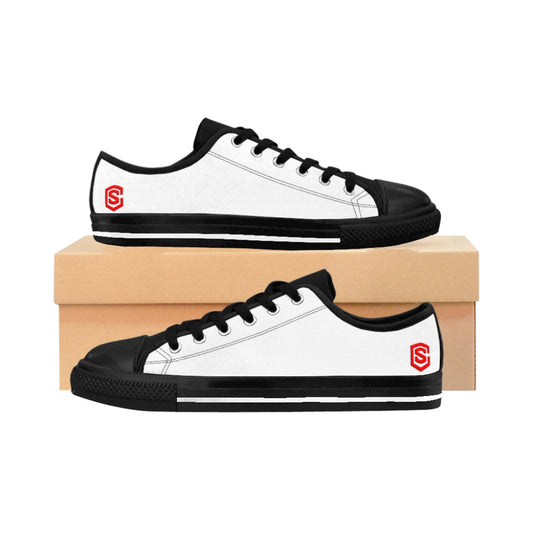 white Women's Sneakers Red logo