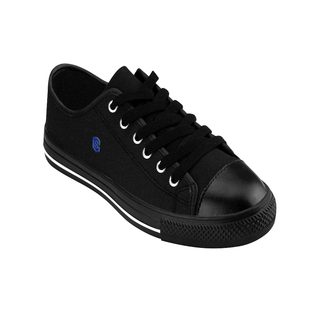 Black Men's Sneakers - blue logo