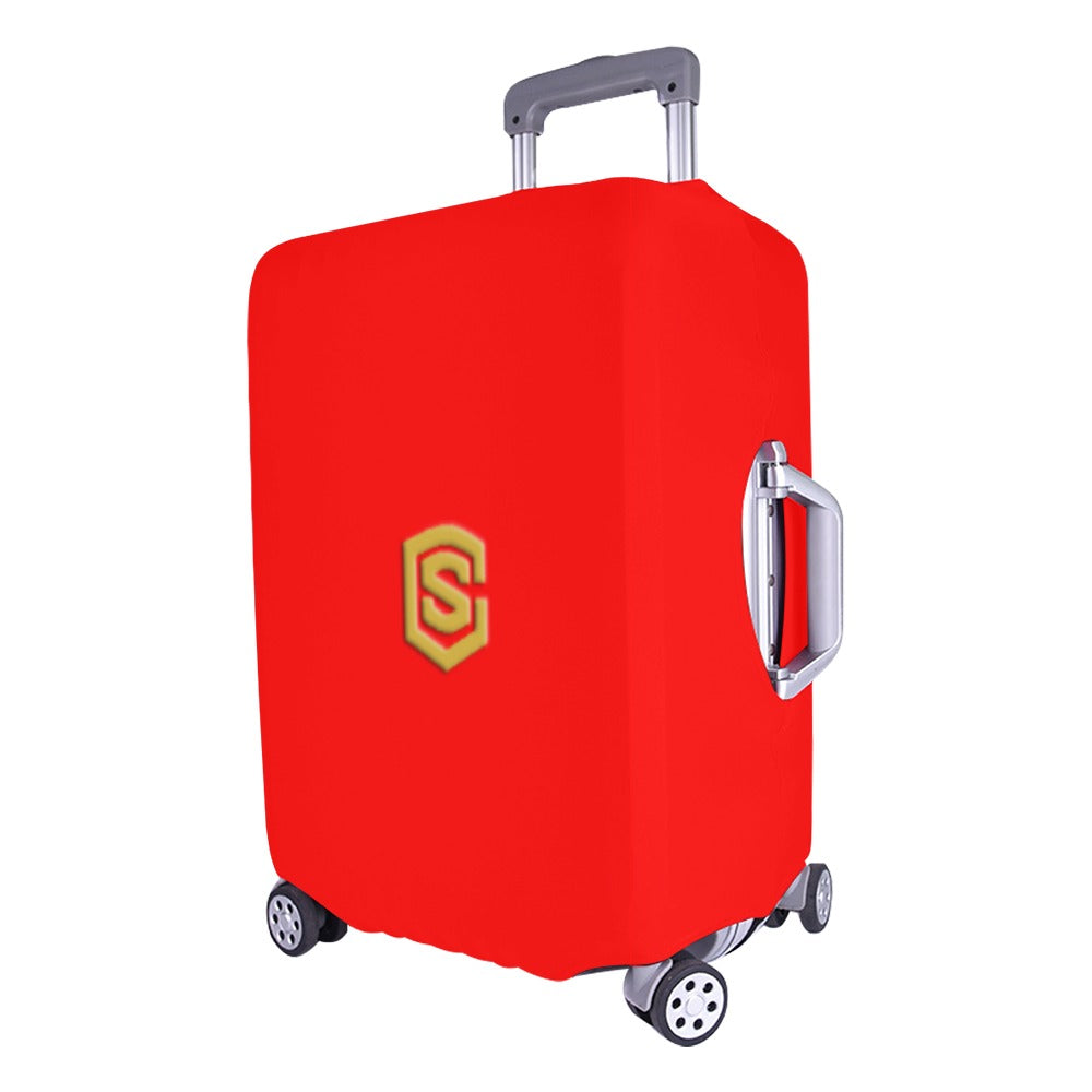 RED LUGGAGE COVER WITH GOLD LOGO Luggage Cover (Large Size) (26"-28")