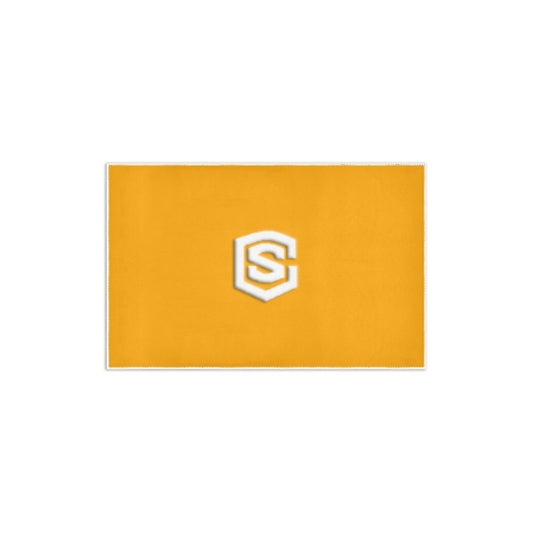 Orange Area Rug 2.6' x 1.7' with White Logo Area Rug 2.6' x 1.7'