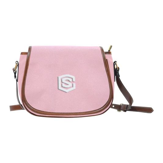 PINK Saddle Bag WITH WHITE LOGO Saddle Bag (Model 1649) (Small)