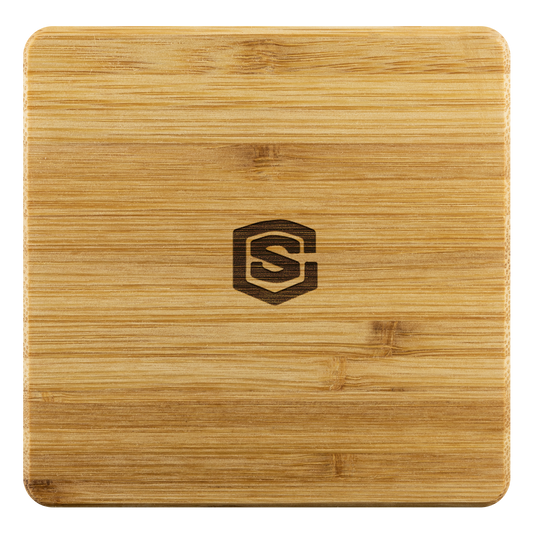 Bamboo Coaster WITH WHITE LOGO