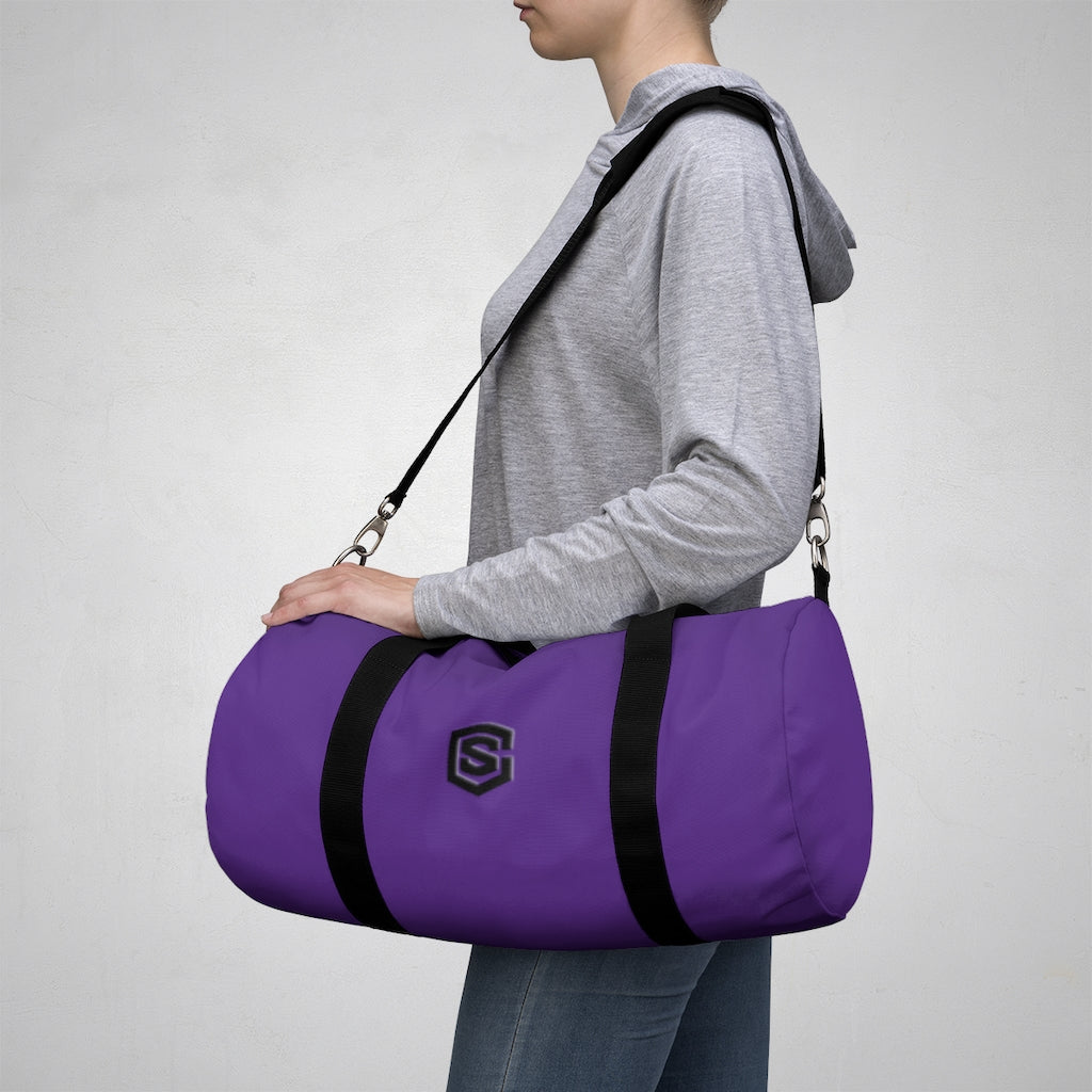 Purple Duffel Bag Black Logo