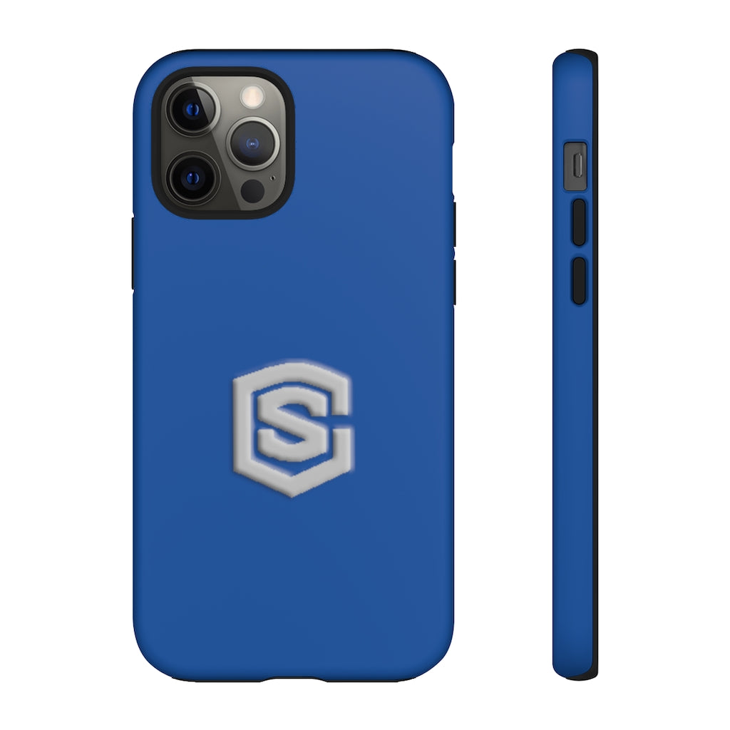 Blue Tough Cases Silver Logo