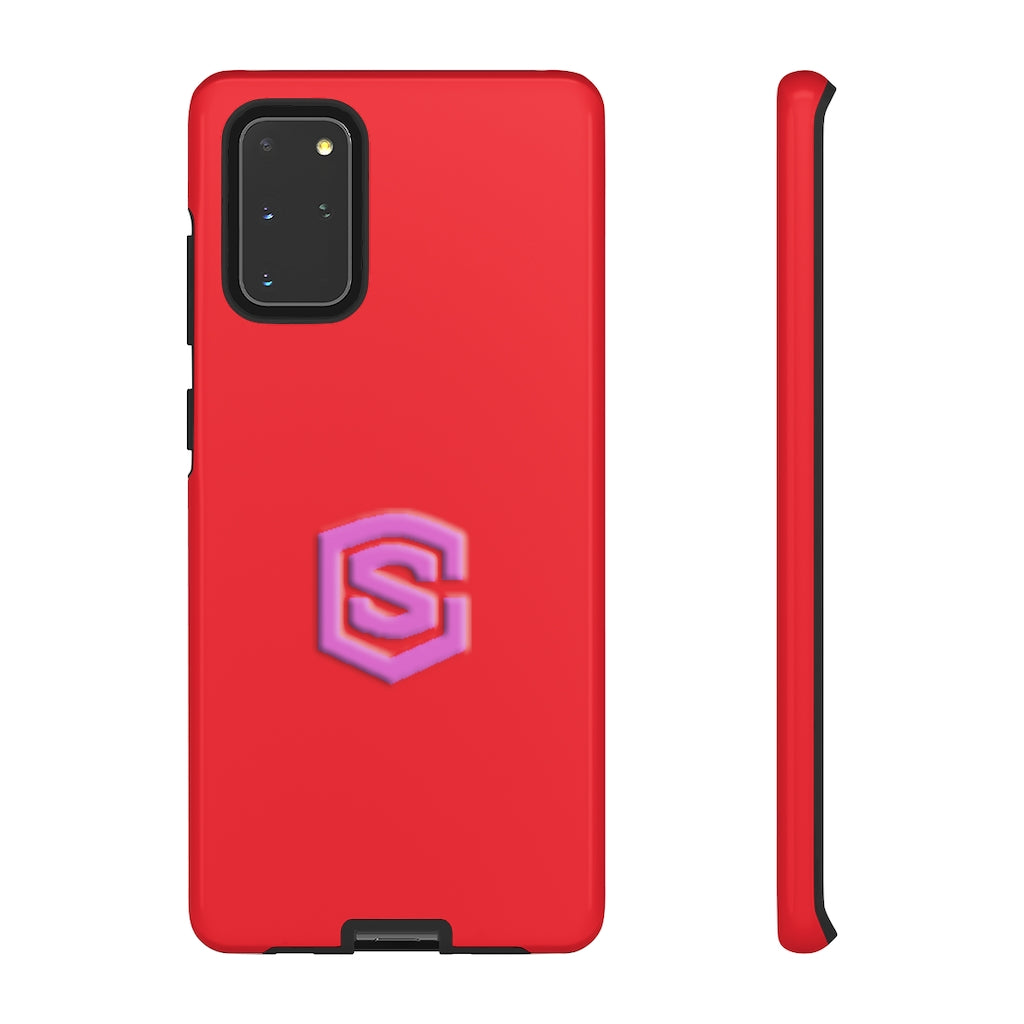 Red Tough Cases Pink Logo