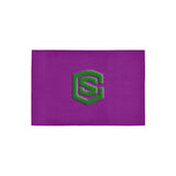 Purple Door Mat with Green Logo Doormat 24" x 16" (Sponge Material)