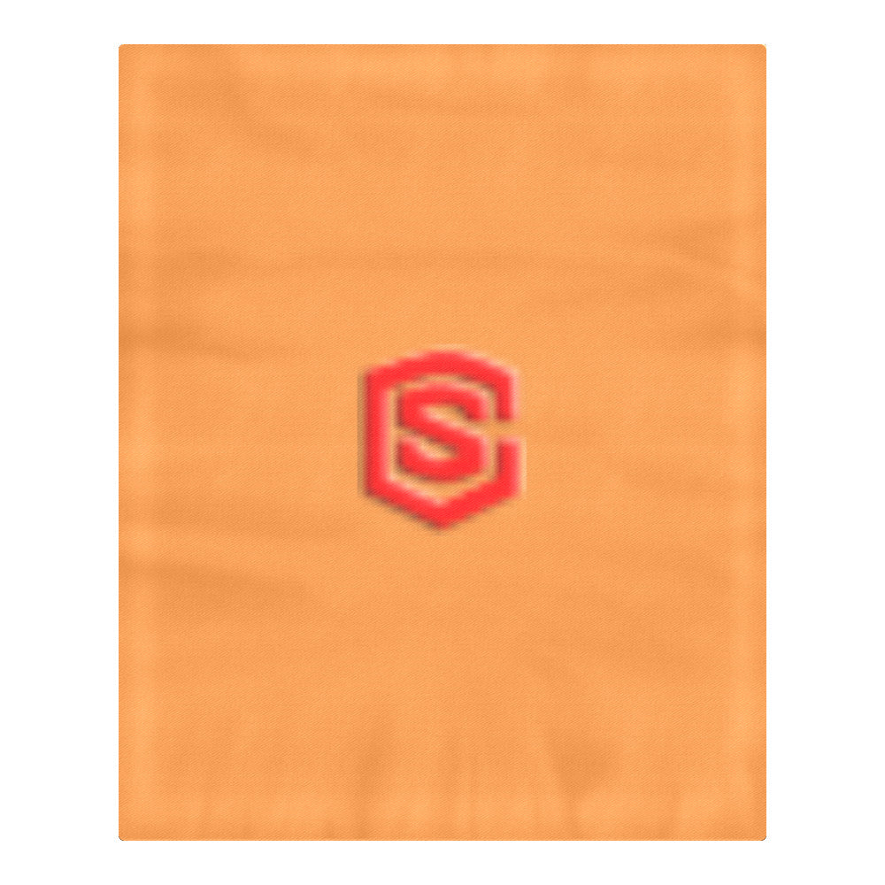 Orange Duvet Cover Red Logo 3-Piece Bedding Set (1 Duvet Cover 86"x70"; 2 Pillowcases 20"x30")(One Side)